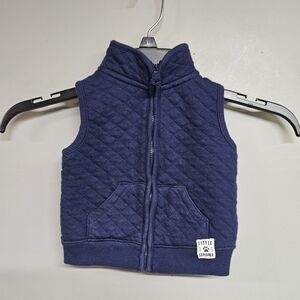 Carter's 9 Month Blue Vest Quilted Navy Blue Zippered